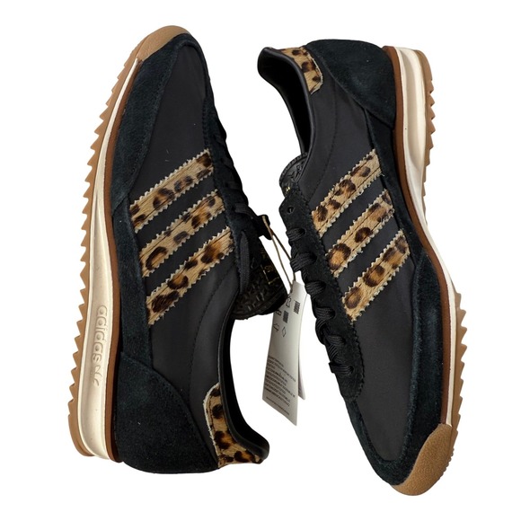 adidas Shoes - adidas Black and Leopard Print Sneakers